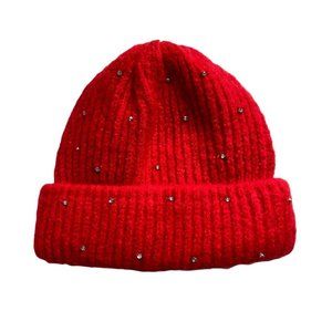 Women’s All Over Gemstone Beanie Red